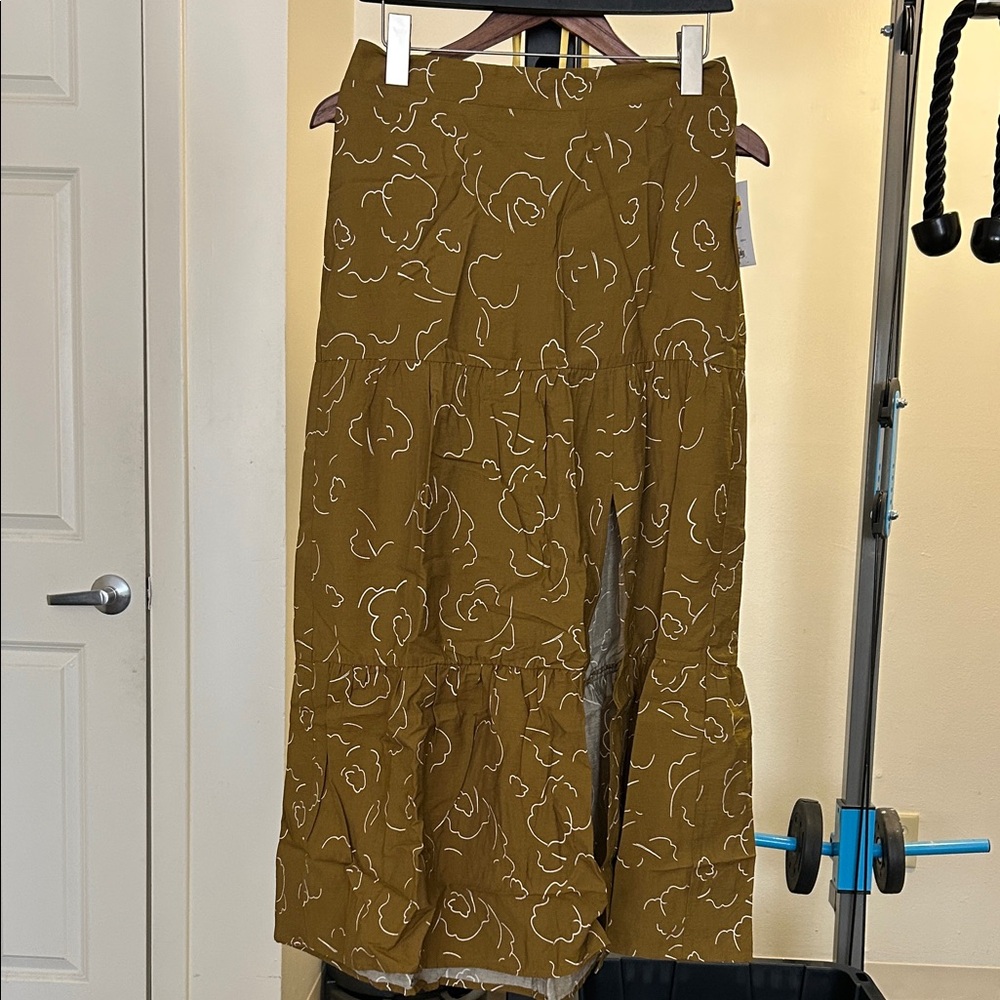 Nine West Olive Green Maxi Skirt